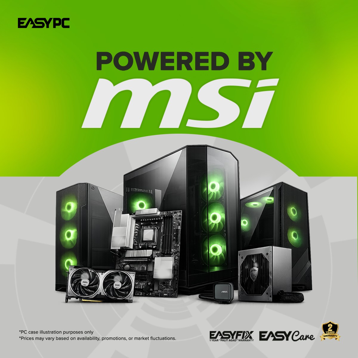 EASY PC Facebook ad: POWERED BY MSI PRE-BUILT GAMING DESKTOP - UPDATED…