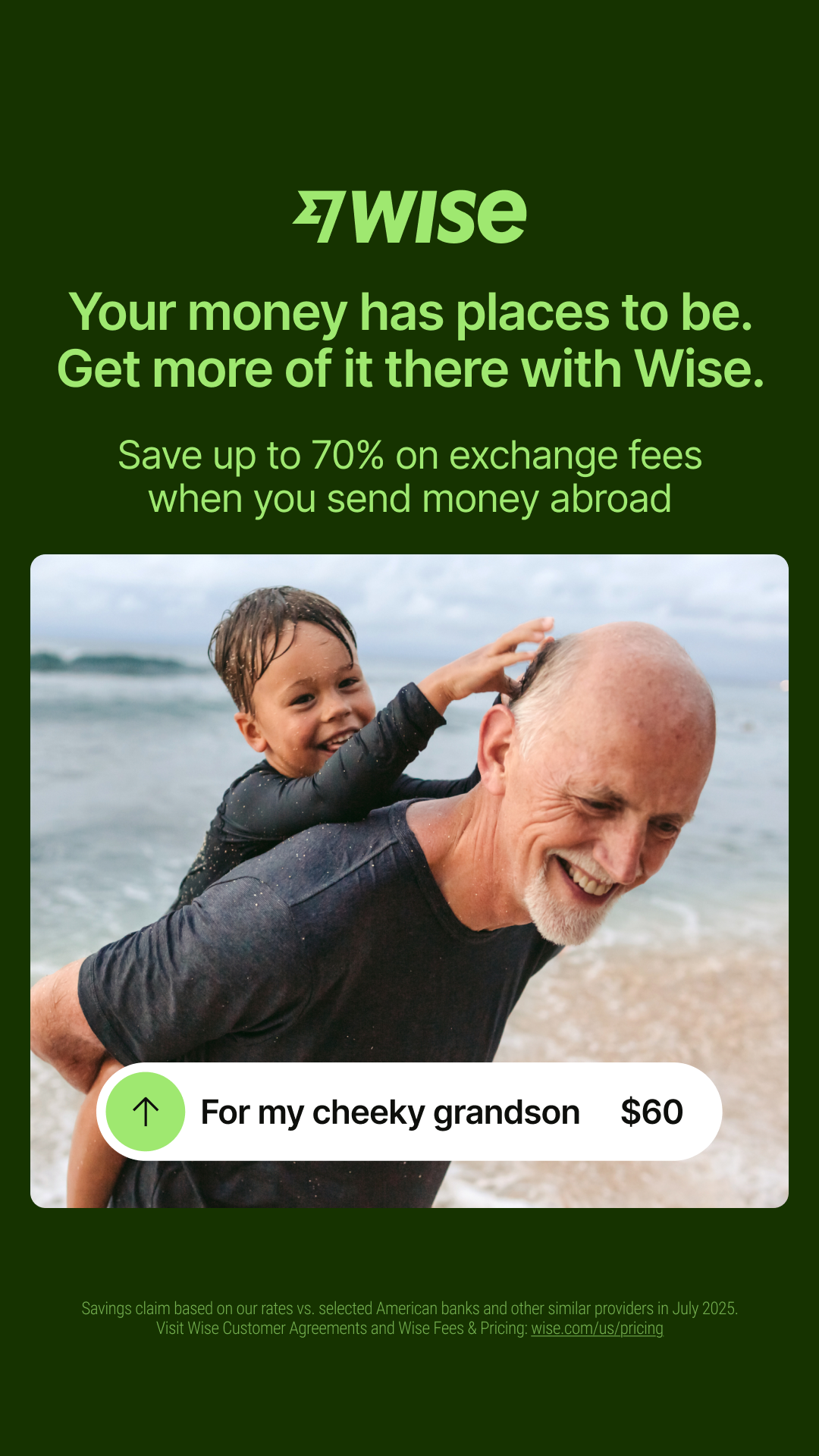 Wise Facebook ad