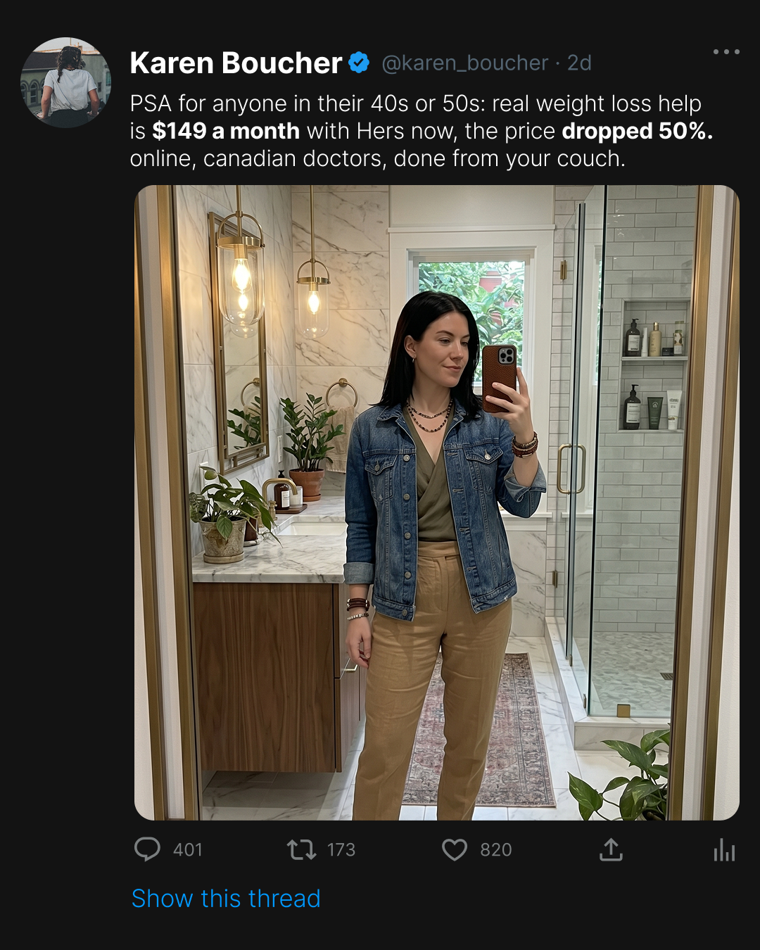 Hers Facebook ad