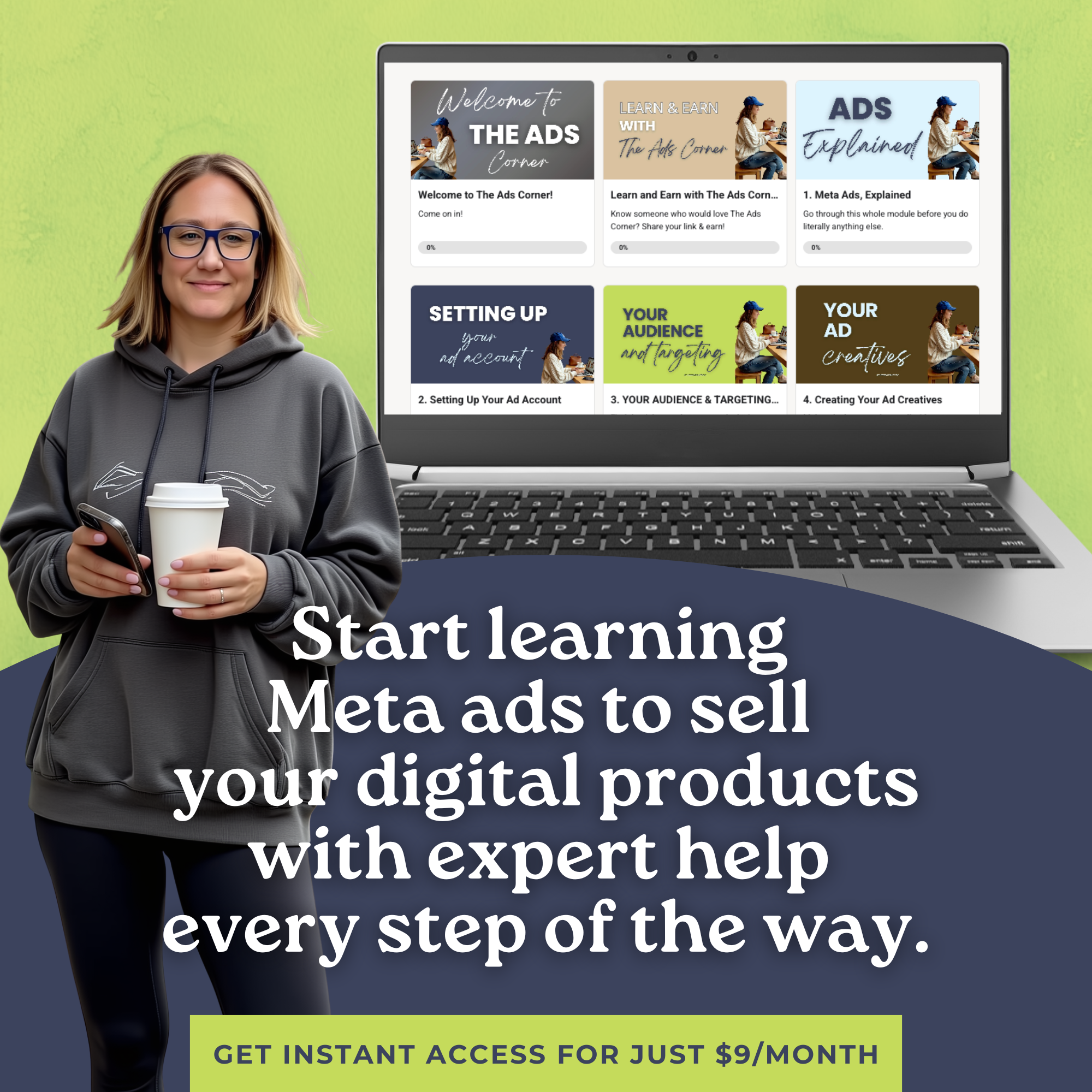 The Sweatpants CEO Facebook ad: Learn Meta Ads that sell for you 24/7