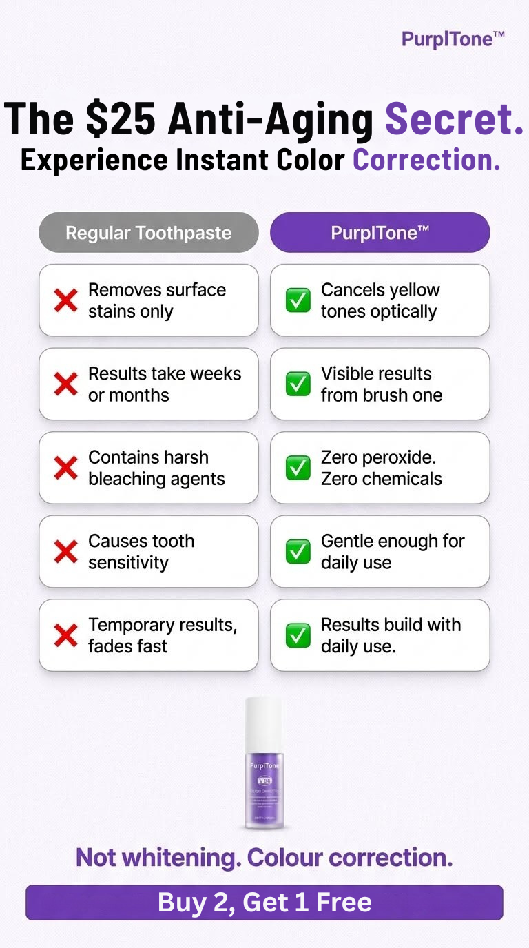 PurplTone Facebook ad: The anti-aging routine that started with your toothpaste.