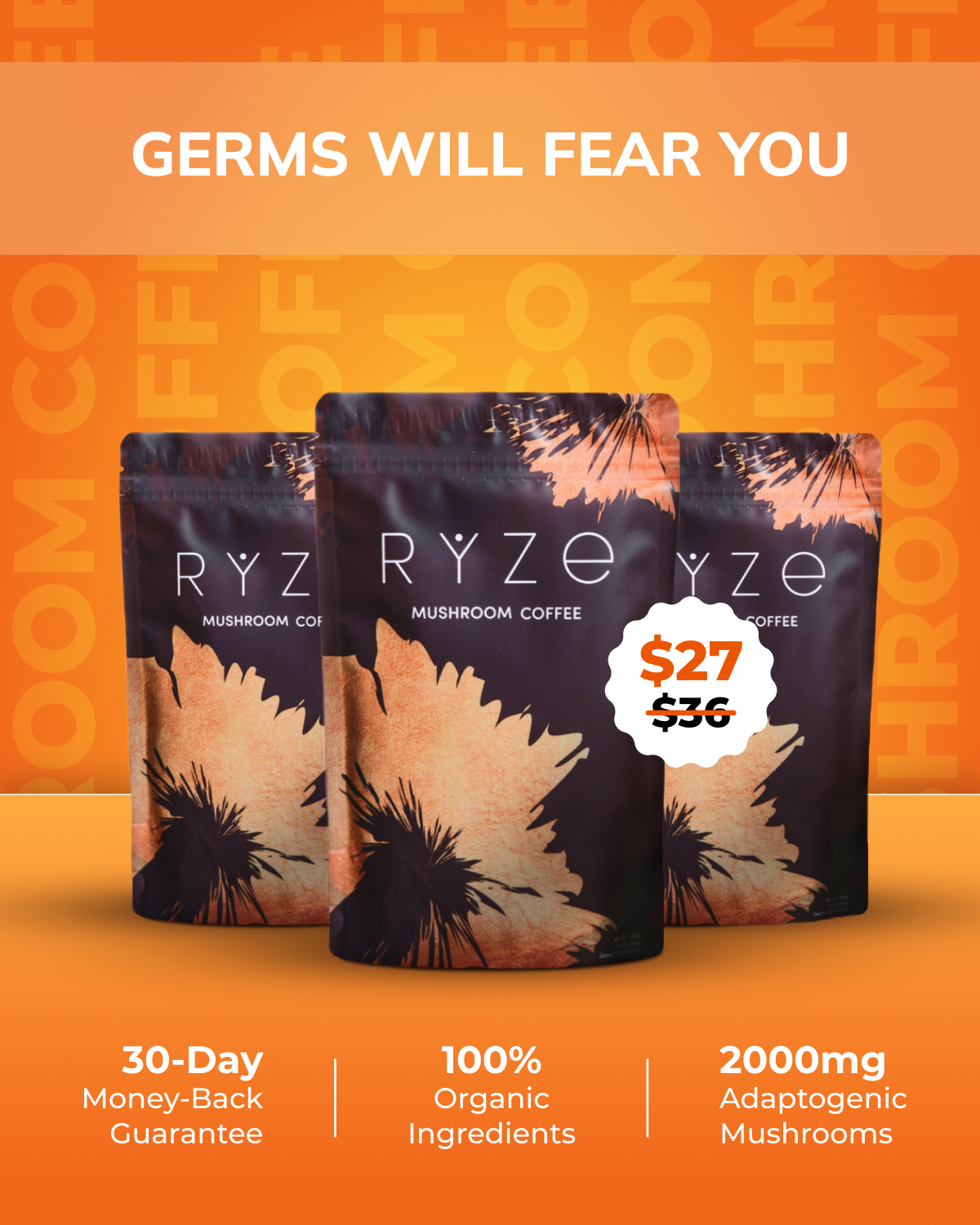 RYZE Superfoods Facebook ad