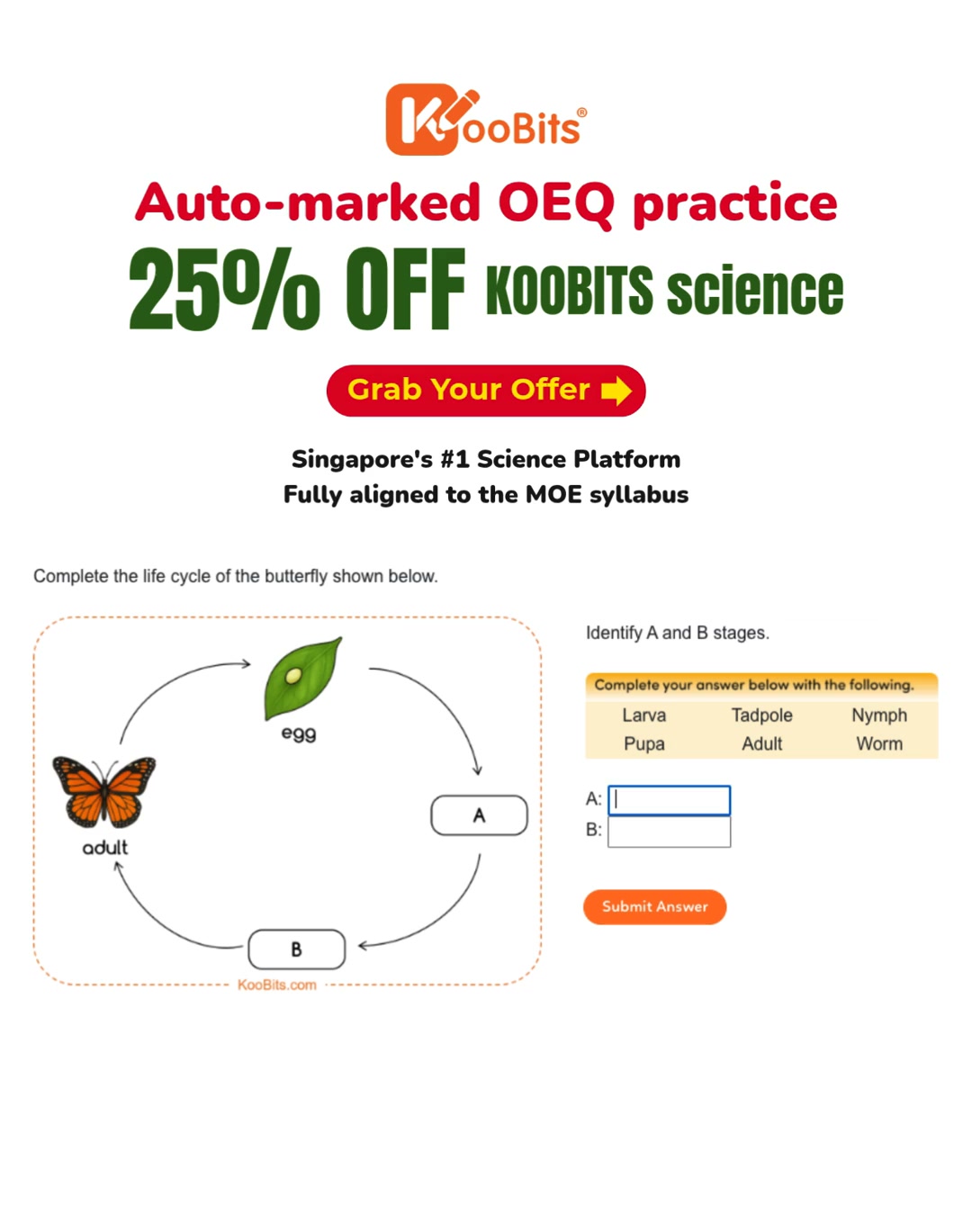 KooBits Facebook ad: Try KooBits Science for Free Today and get 25% OFF