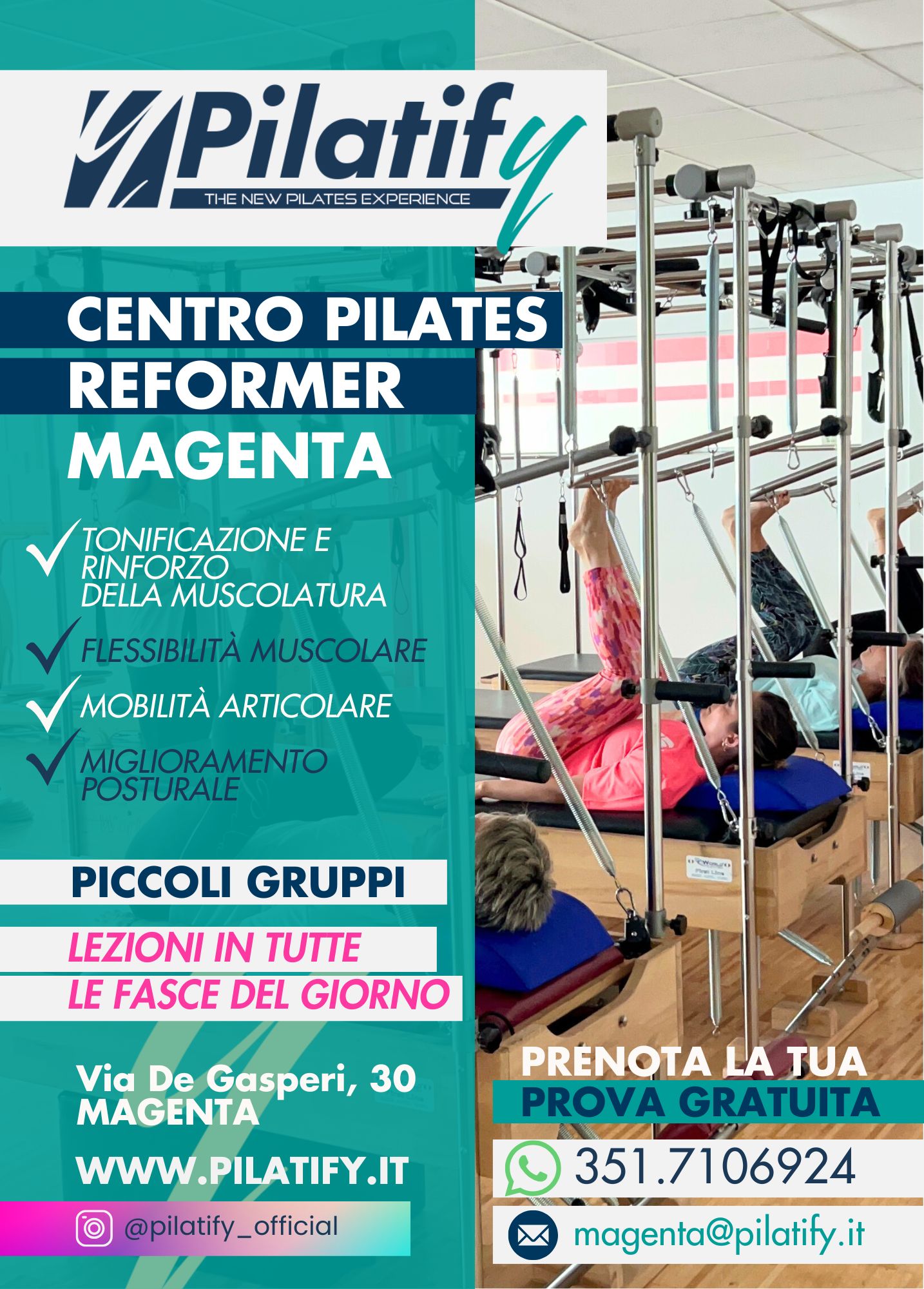 Pilatify Facebook ad: Pilates Reformer a Magenta, vieni a fare una…