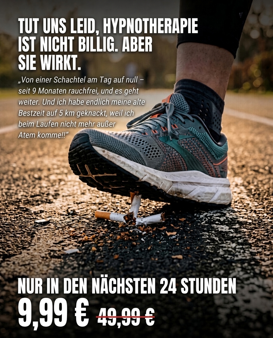 Hypnozio: power of hypnotherapy Facebook ad: Raucherentwöhnung auf eine Weise, die sich tatsächlich…