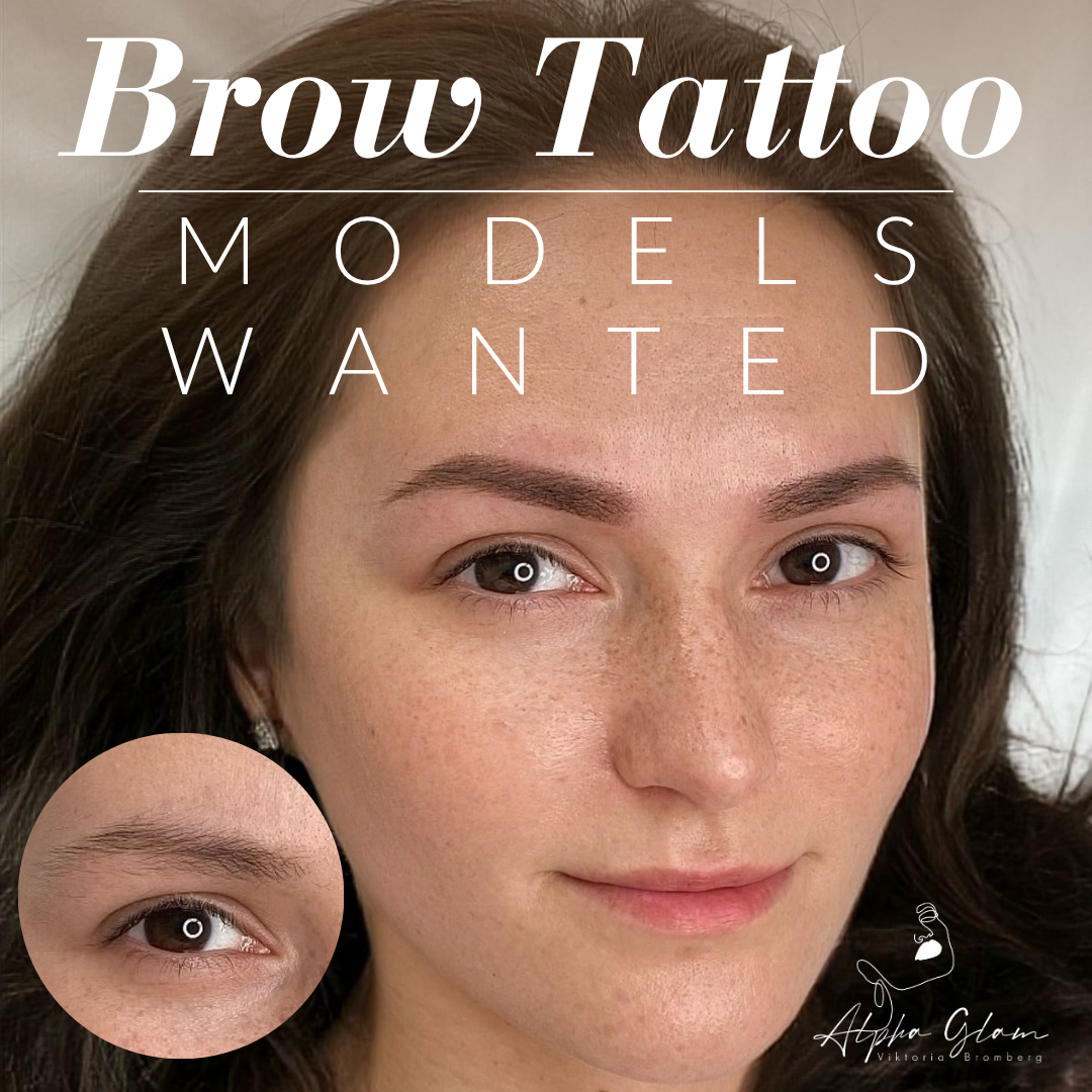 Alpha Glam Services Facebook ad: Brow Tattoo Models Wanted