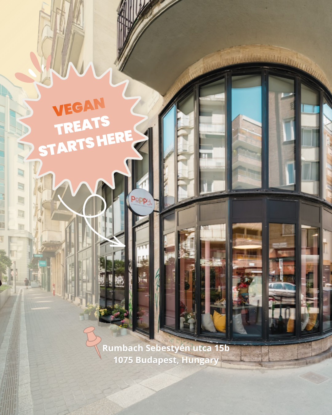 Poppy Budapest Facebook ad: Vegan candy lovers, this one’s for you.