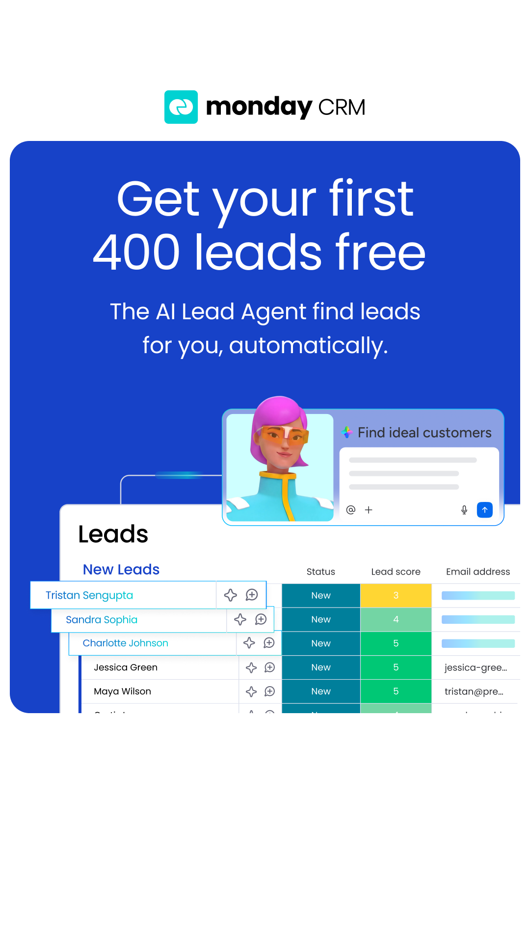 monday CRM Facebook ad