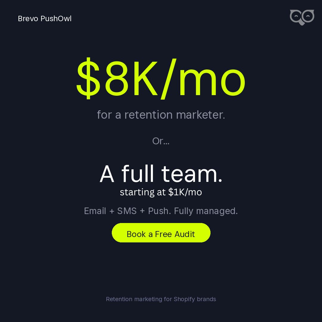 Brevo PushOwl Facebook ad from Mar 30, 2026