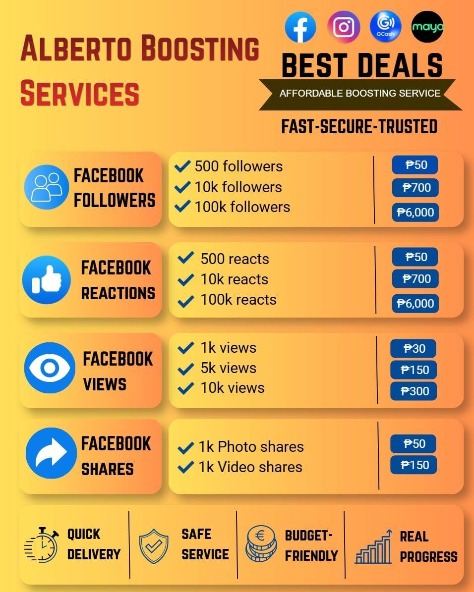 Alberto Boosting Services Facebook ad: ALBERTO BOOSTING SERVICES