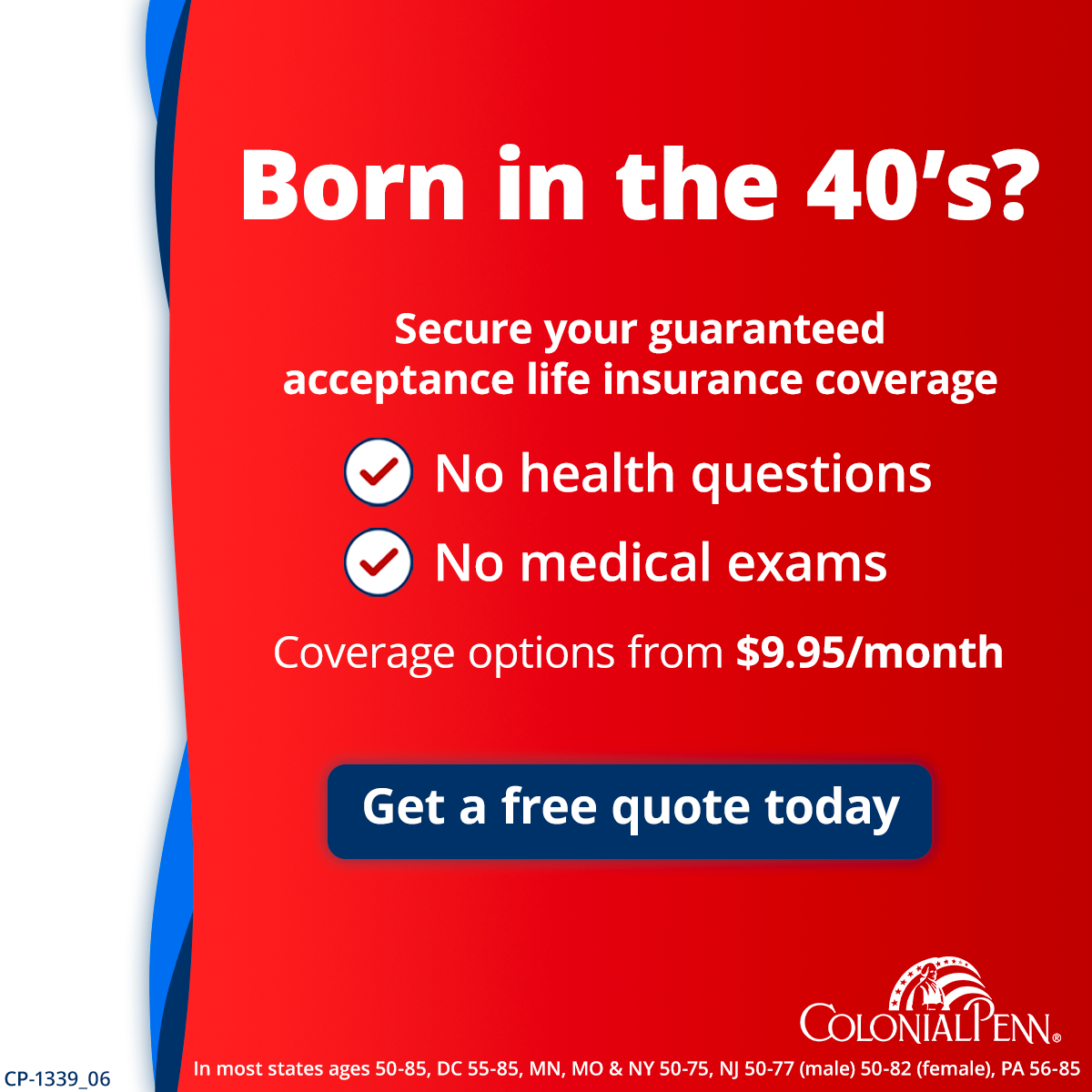 Colonial Penn Life Insurance Company Facebook ad