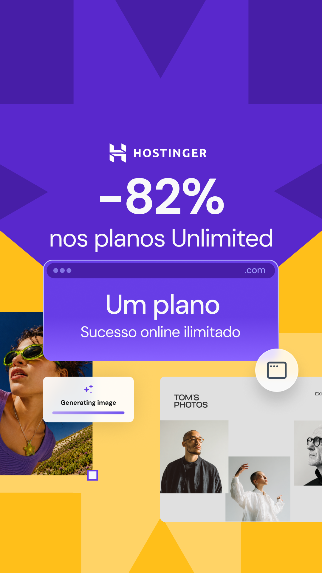 Hostinger Facebook ad: Oferta por tempo limitado
