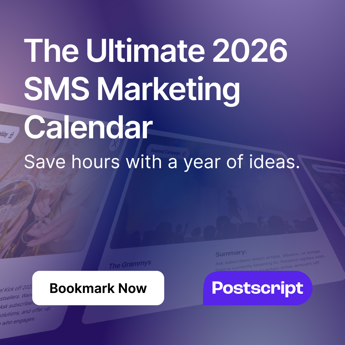 Postscript Facebook ad: Your SMS Content Calendar for 2026