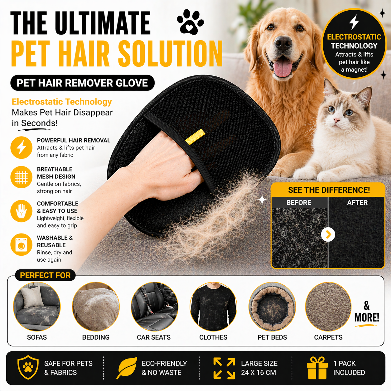 PetParadise Hub Facebook ad: The Easy Way to Remove Loose Pet Hair While Petting Your…
