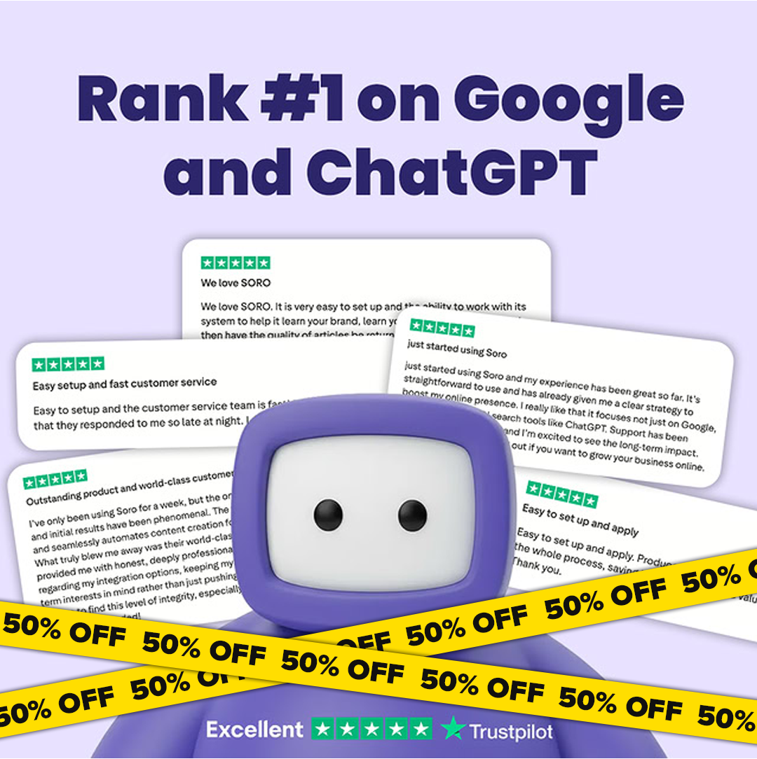 Soro SEO Facebook ad: Rank #1 on Google