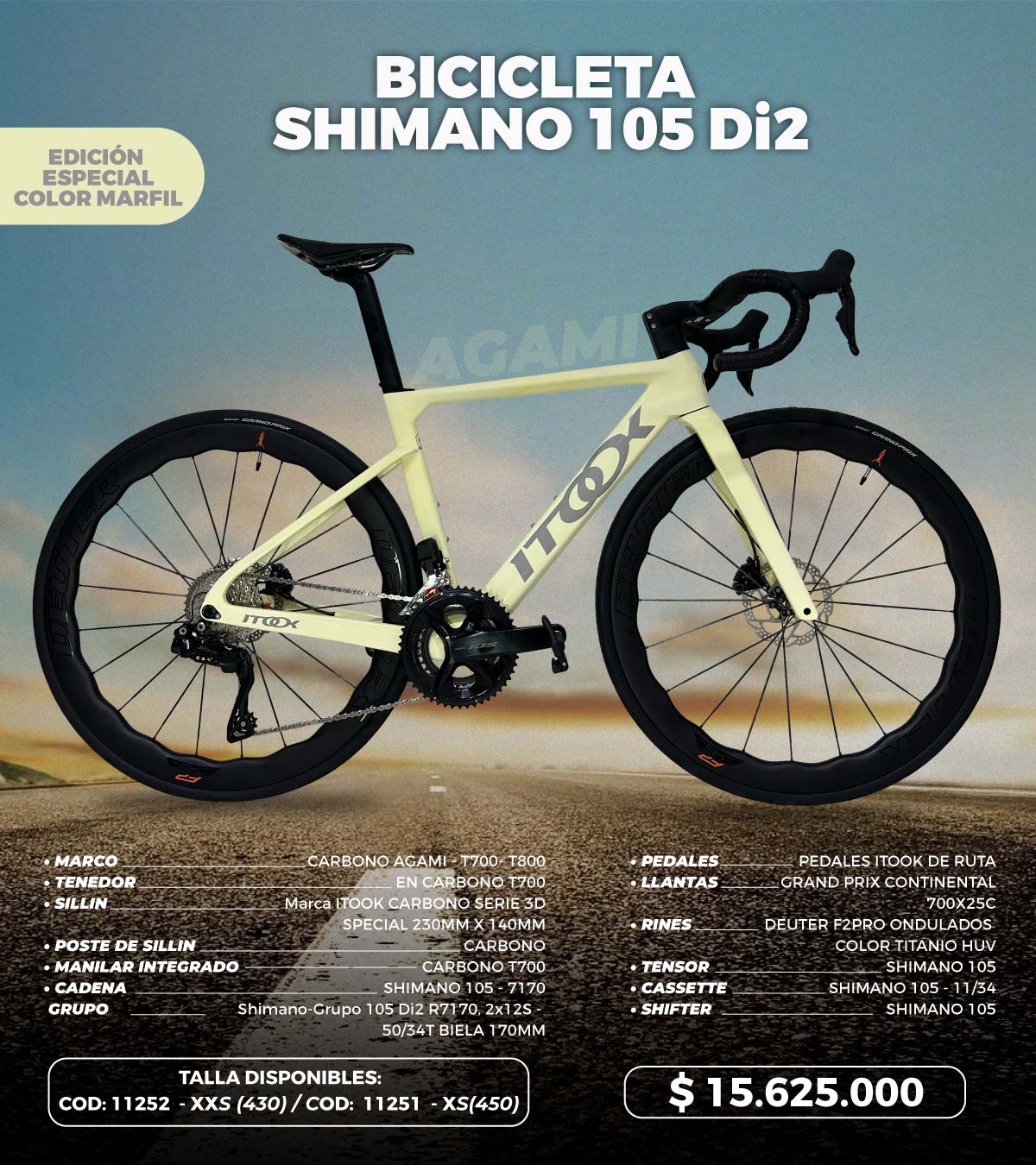Itookbike Facebook ad: Bicicleta Carbono Shimano 105 Di2