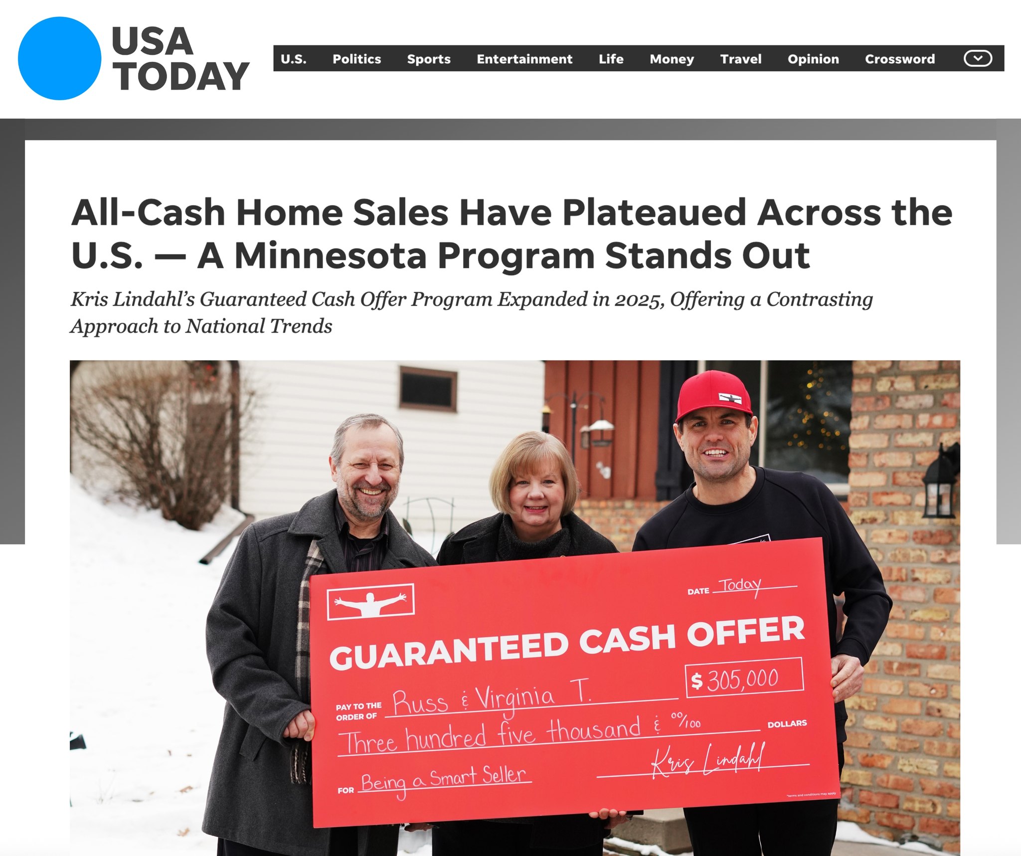 Kris Lindahl Real Estate Facebook ad: Kris Lindahl was just featured in USA Today.
