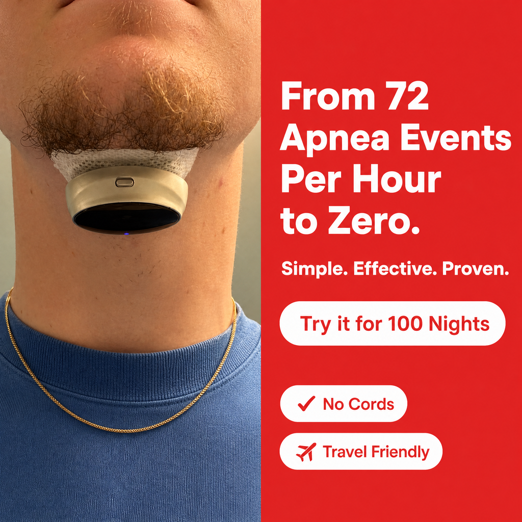 SleepEase Facebook ad: From 72 apnea events to zero. Simple