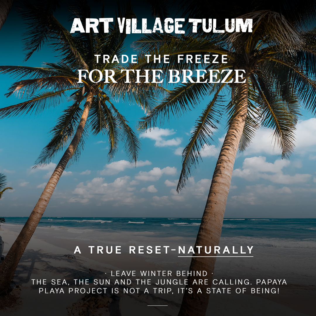 Art Village Tulum Facebook ad from Feb 17, 2026
