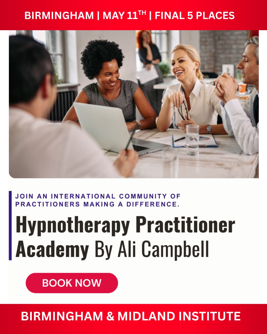 Doncaster Hypnotherapy Facebook ad: Elite Hypnotherapy Training - Ali Campbell