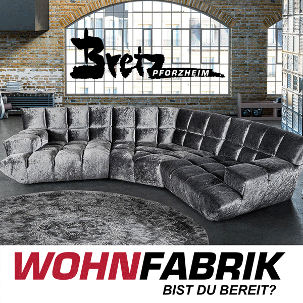 Wohnfabrik Facebook ad: 3000 qm² pures Designvergnügen in Pforzheim