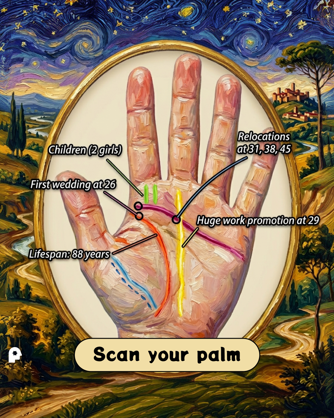 Nebula: Palm Reading Facebook ad