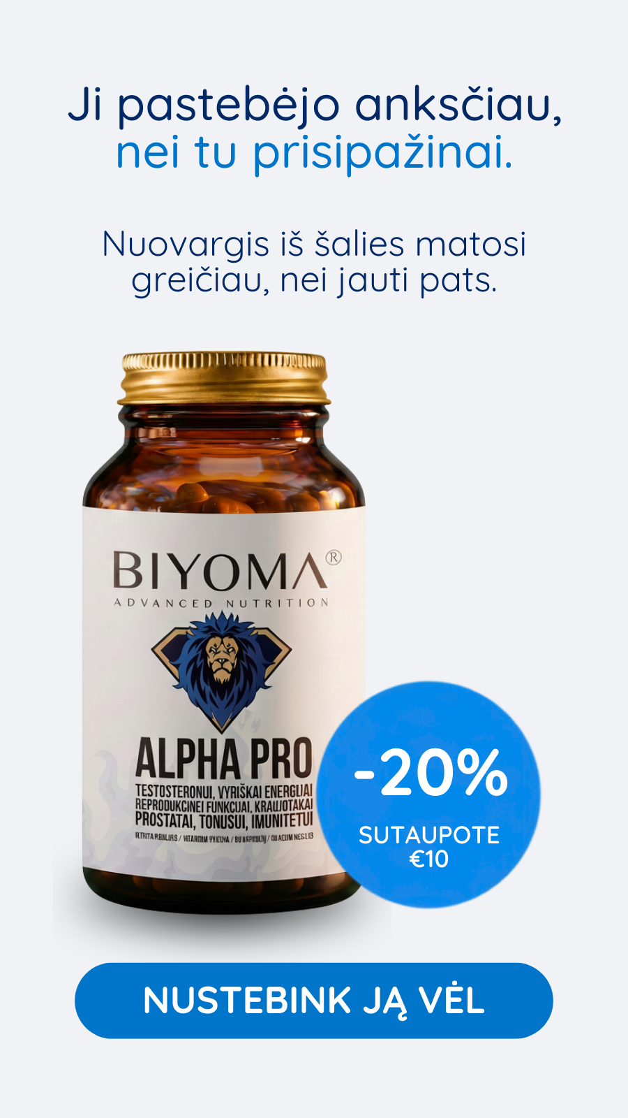 BIYOMA Lietuvoje Facebook ad from Aug 17, 2026