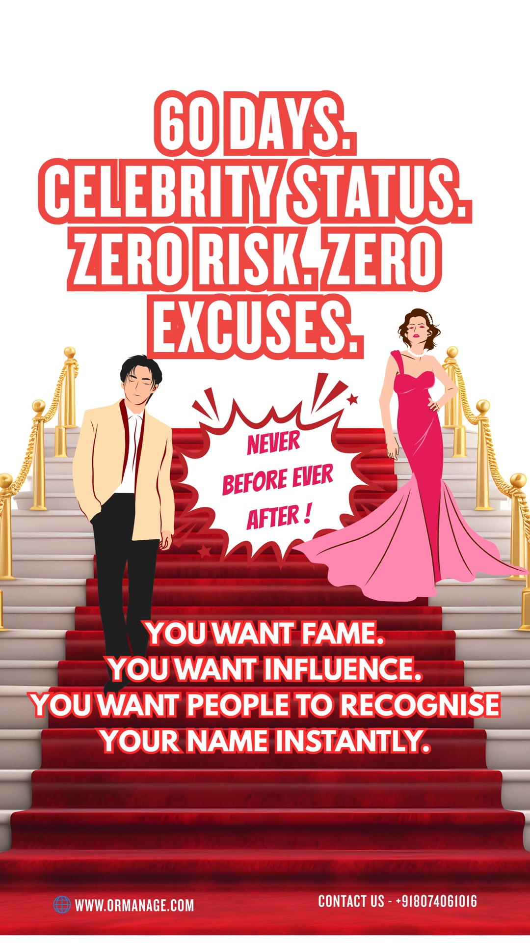 ORManage Facebook ad: Become a celebrity in 60 days