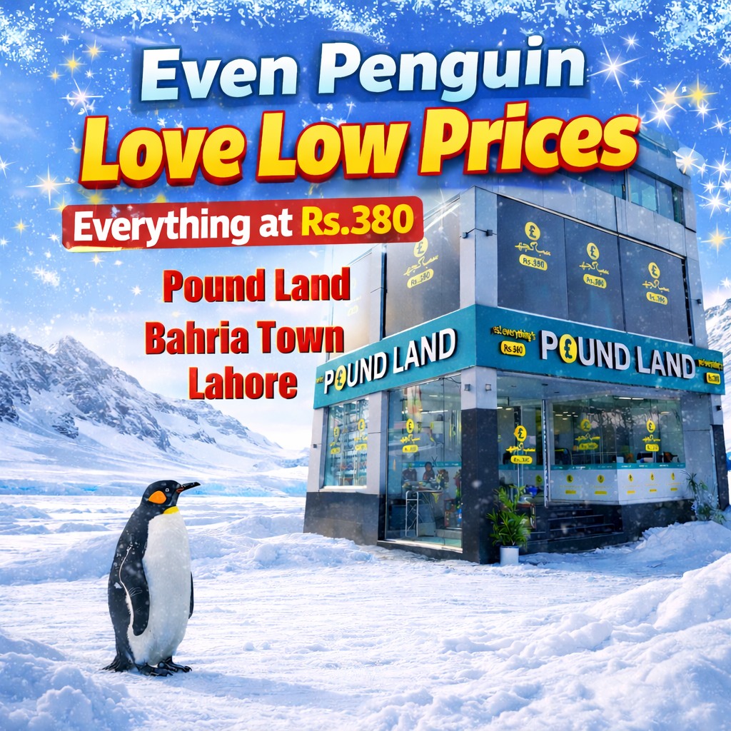 Poundland - Bahria Town Lahore Facebook ad: Even Penguins Love Low Prices!