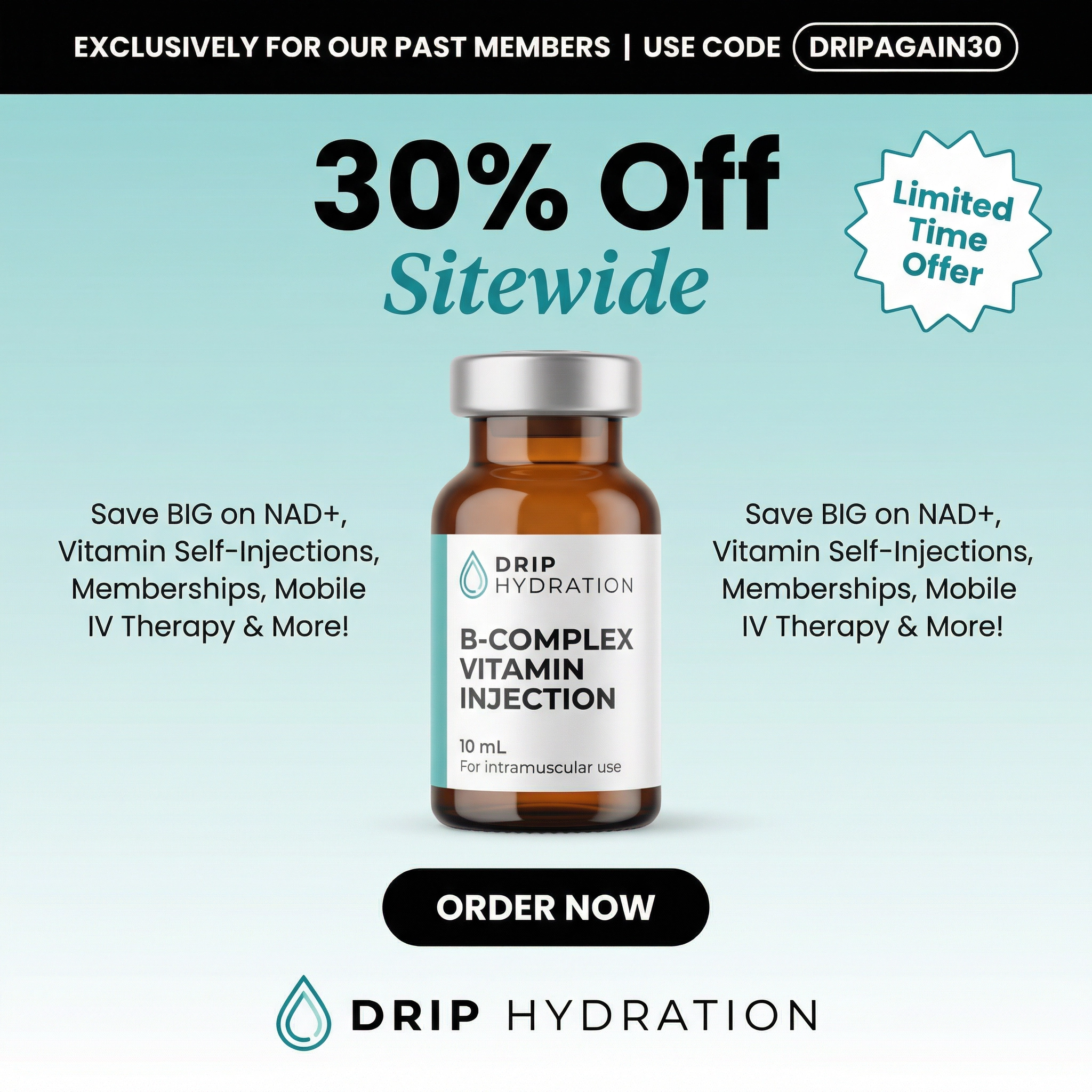 Drip Hydration Facebook ad