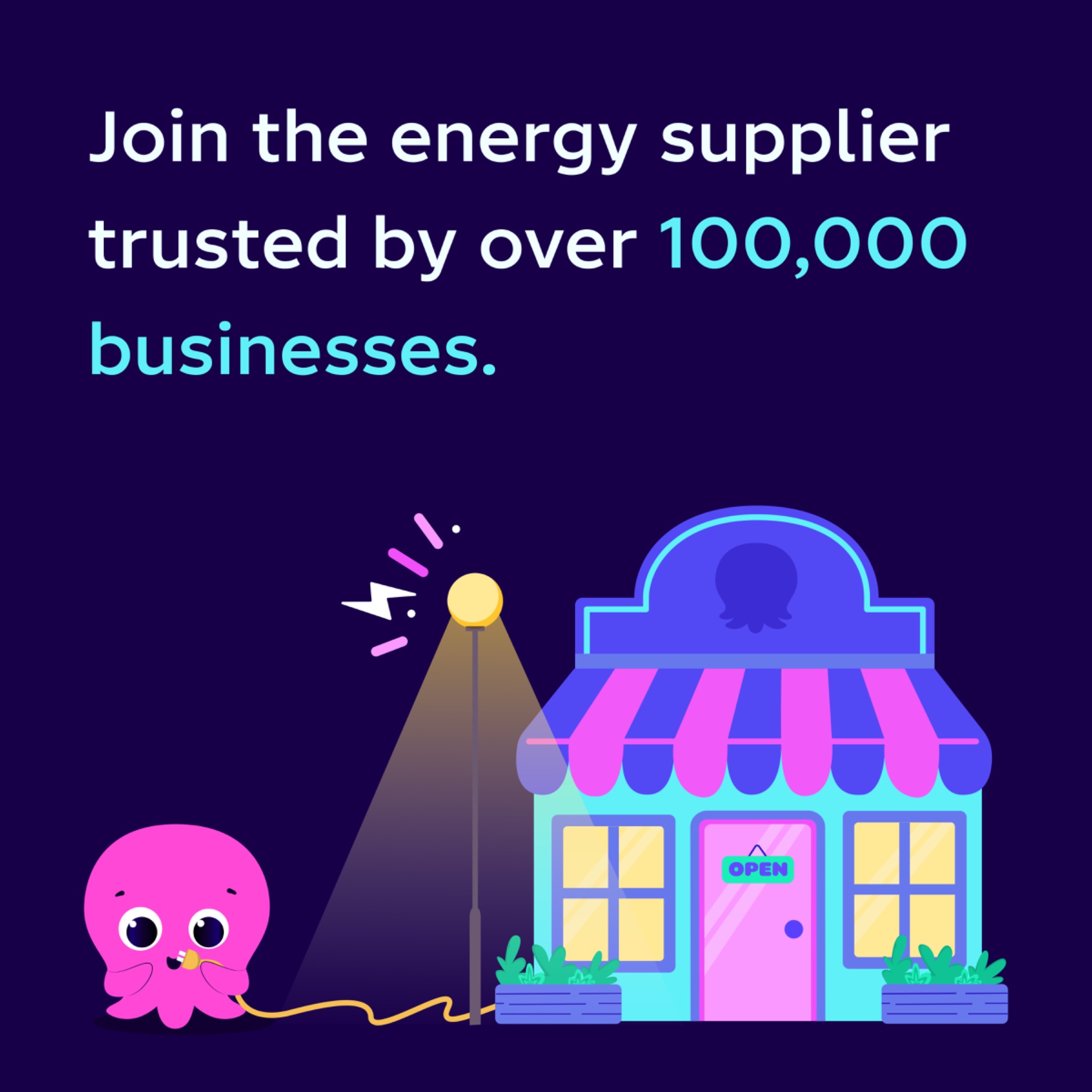 Octopus Energy for Business Facebook ad: Which? Award 9 years running.