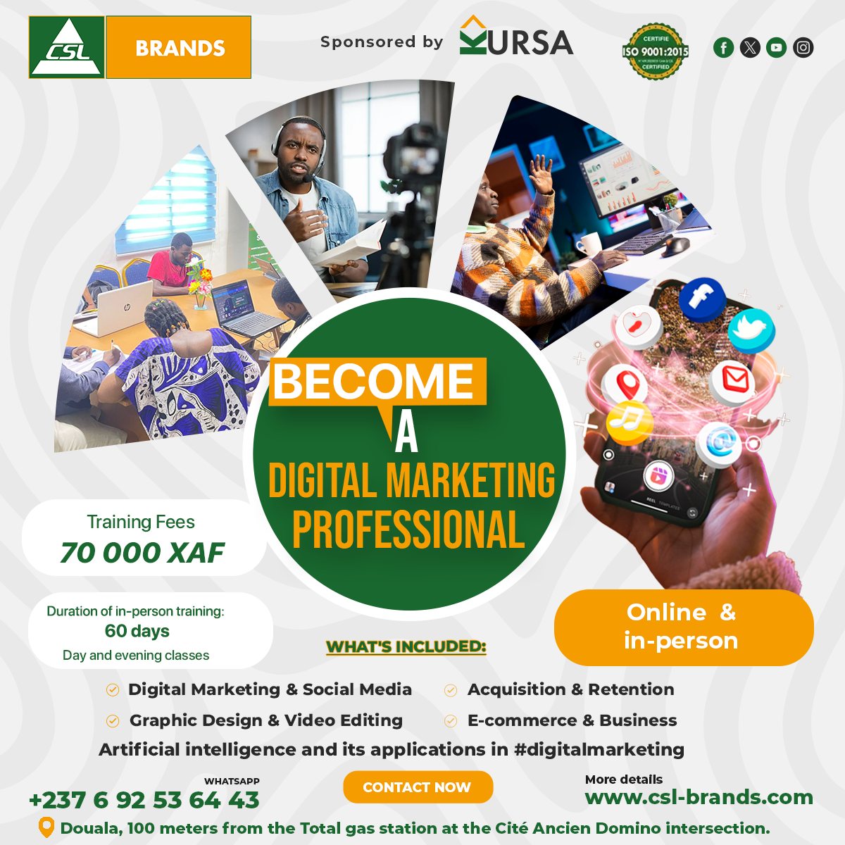 CSL Brands Facebook ad: BECOME A DIGITAL MARKETING, GRAPHIC DESIGN & VIDEO…