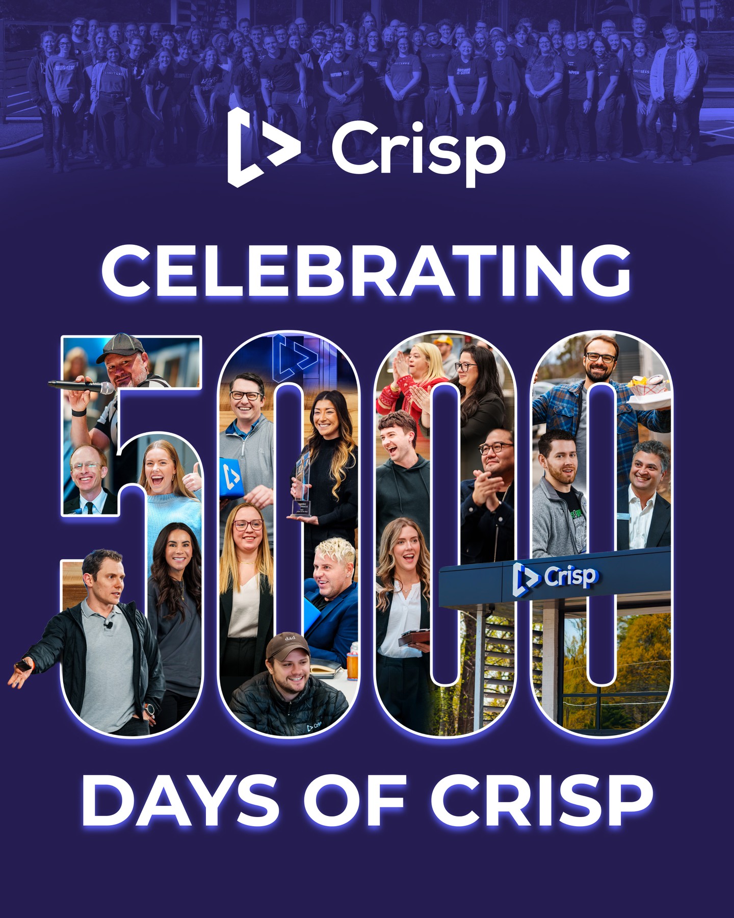 Crisp Facebook ad: 5,000 Days. No Shortcuts.