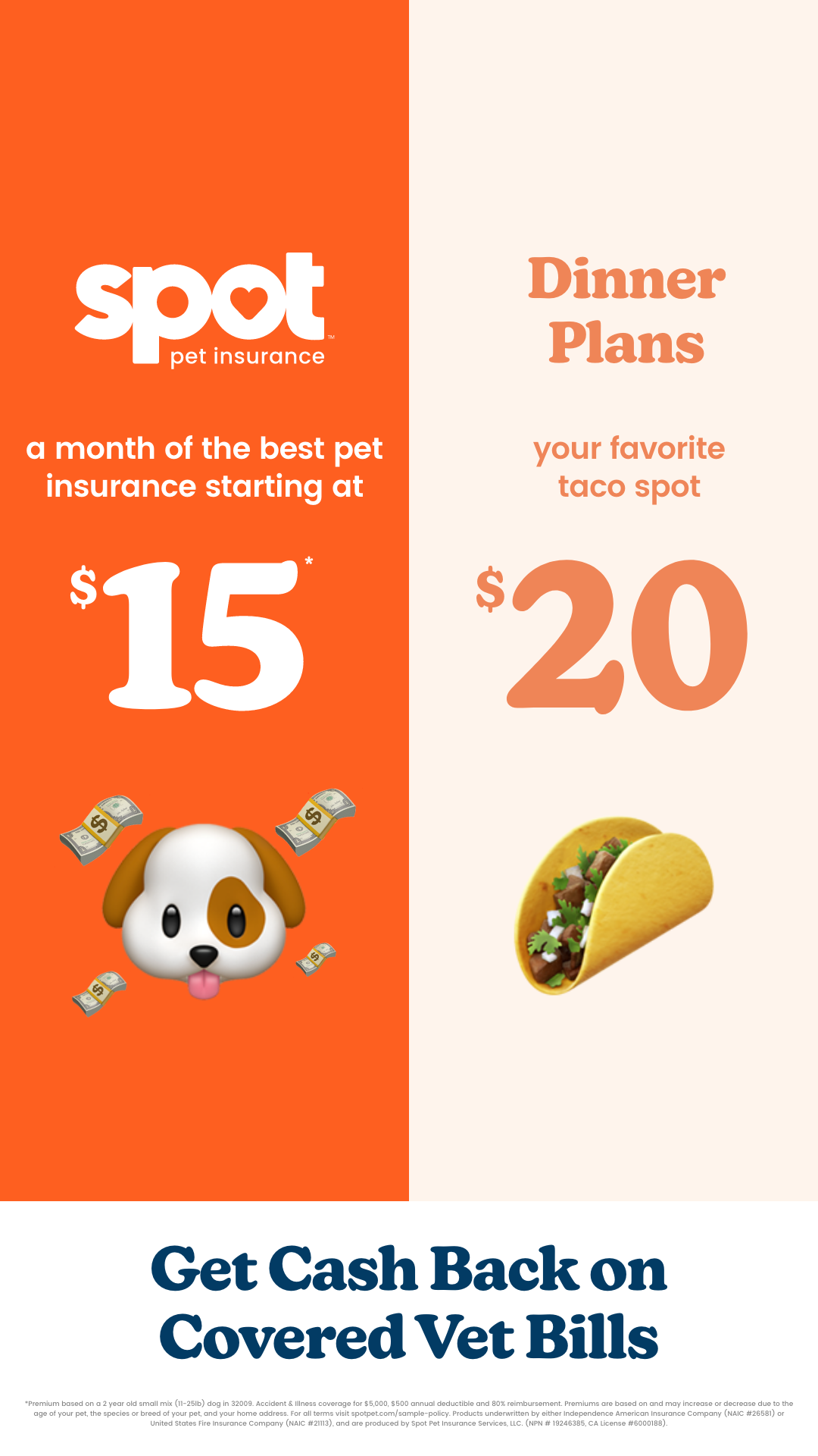 Spot Pet Insurance Facebook ad