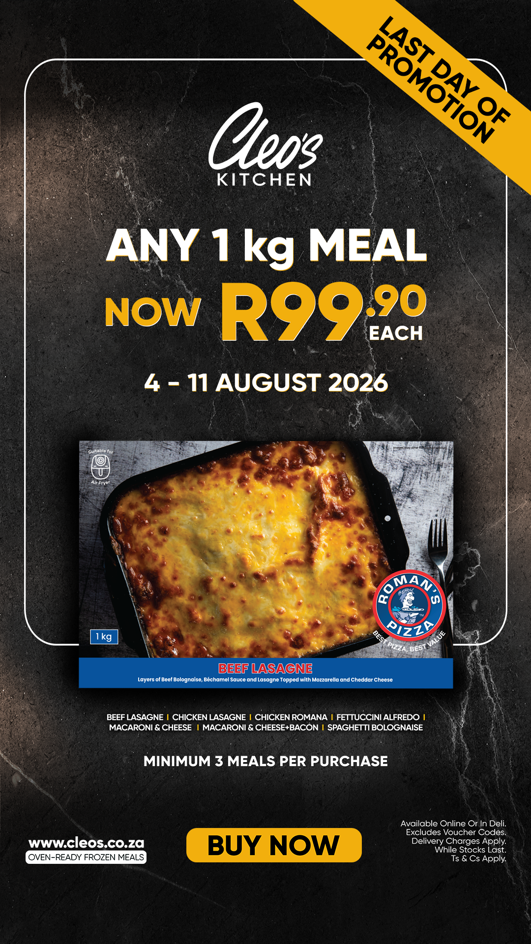 Cleo's Kitchen Facebook ad from Aug 4, 2026