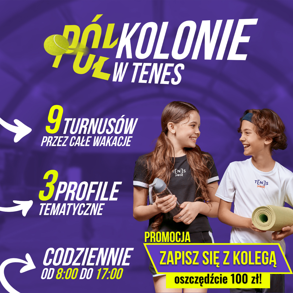 TENES Junior Facebook ad: Promocja Duo Rabat i zero ryzyka, zapisz dziecko już teraz!