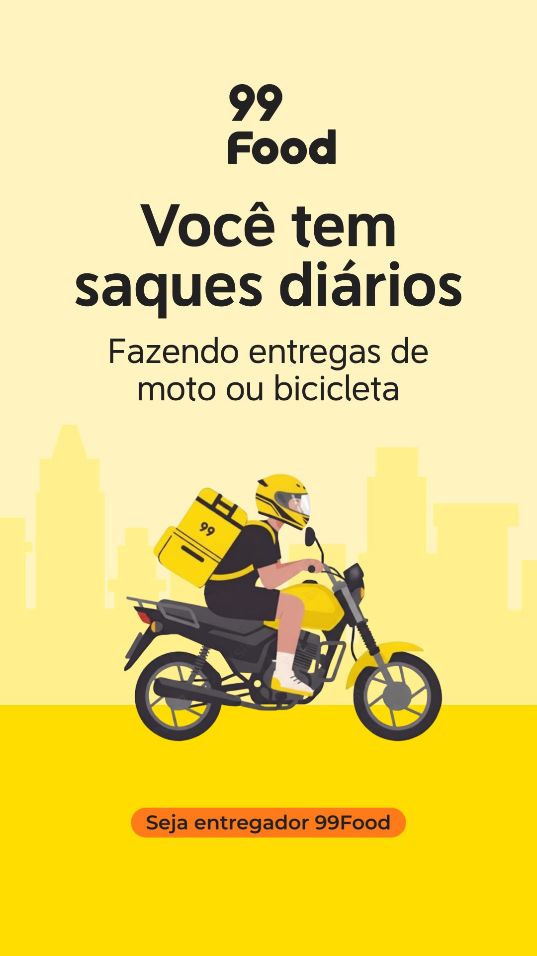 Sou Motorista 99 Facebook ad: Seja entregador 99Food