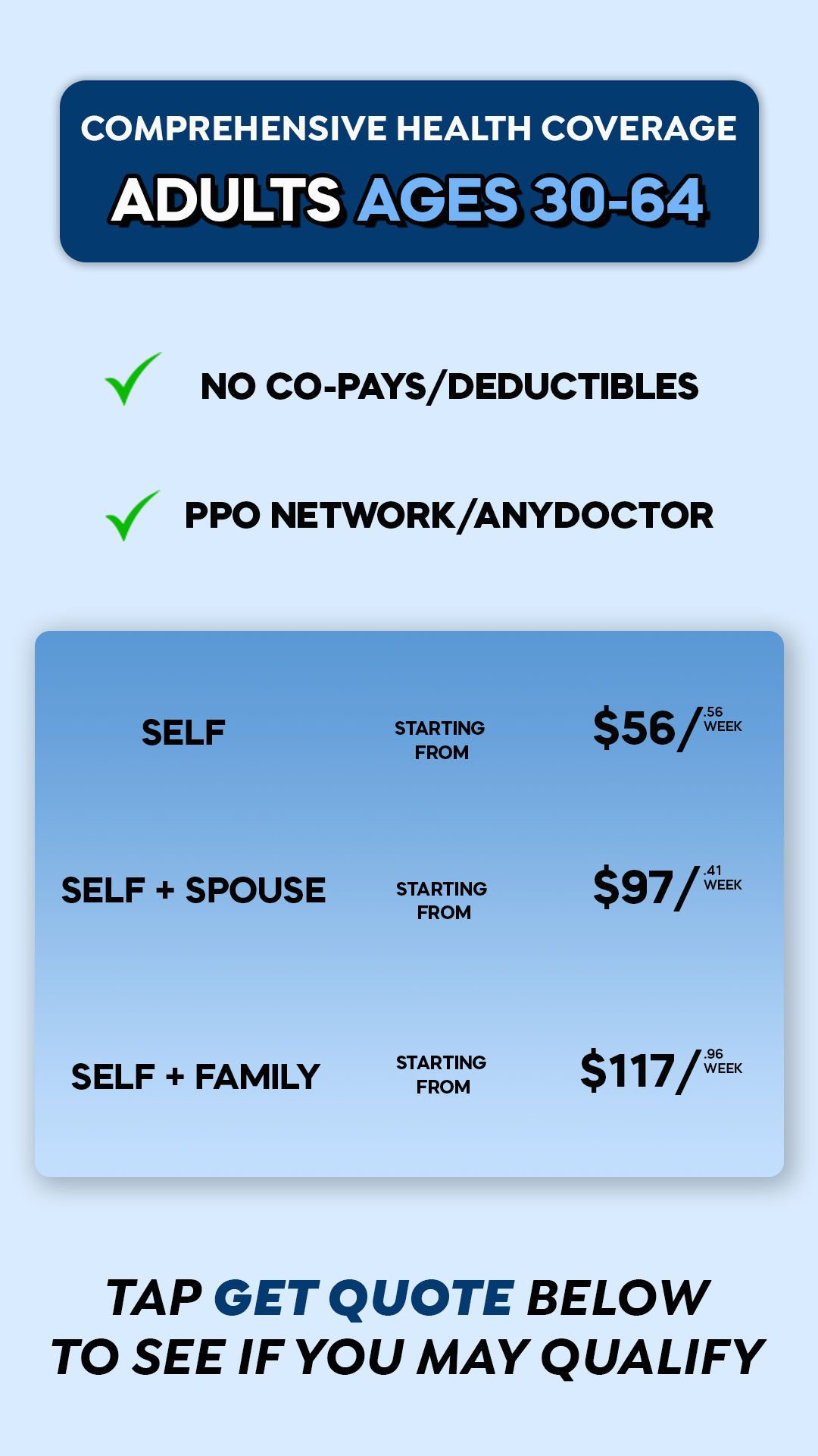 Self Employed Health Insurance Facebook ad