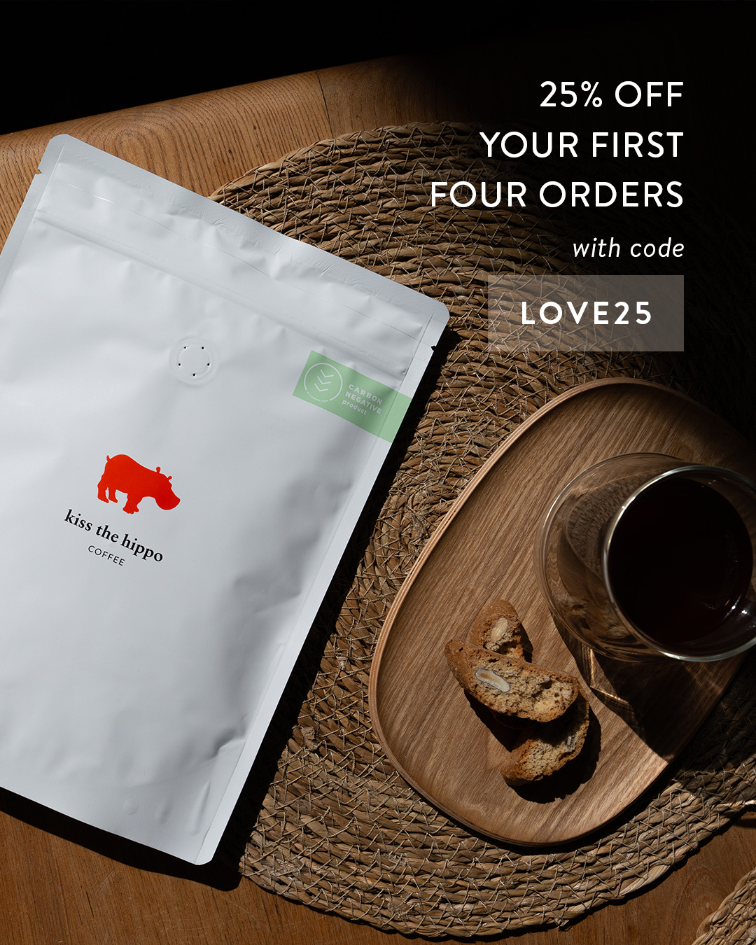 Kiss the Hippo Coffee Facebook ad