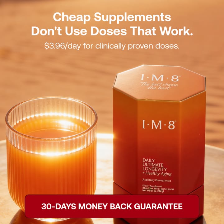 IM8 Global Facebook ad: Longevity Starts at the Cellular Level