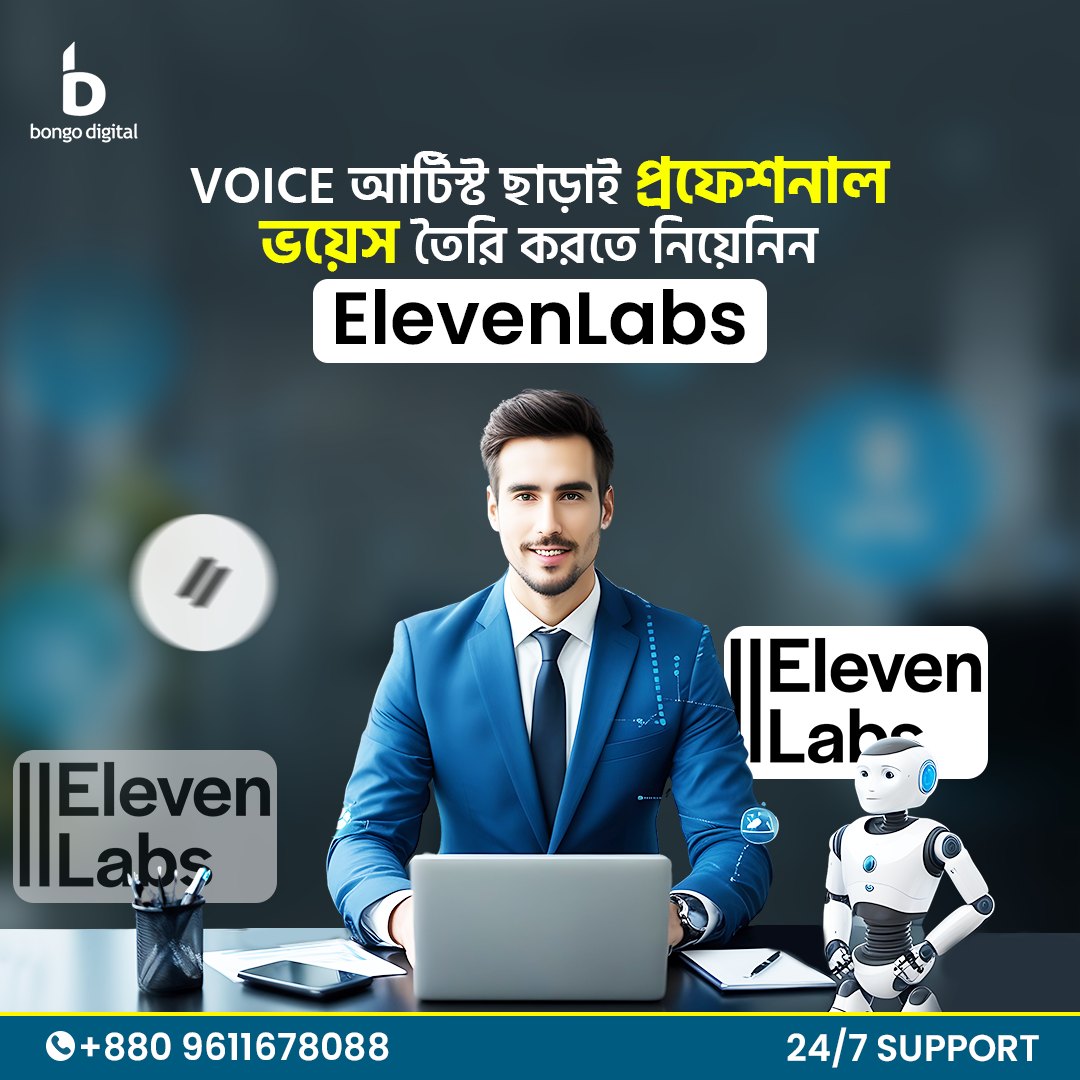 Bongo Digital Facebook ad: llElevenLabs-Generative Voice AI