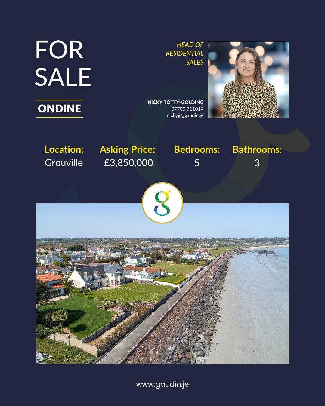 Gaudin & Co Estate Agents Facebook ad: 𝗪𝗘𝗟𝗖𝗢𝗠𝗘 𝗧𝗢 𝗢𝗡𝗗𝗜𝗡𝗘.