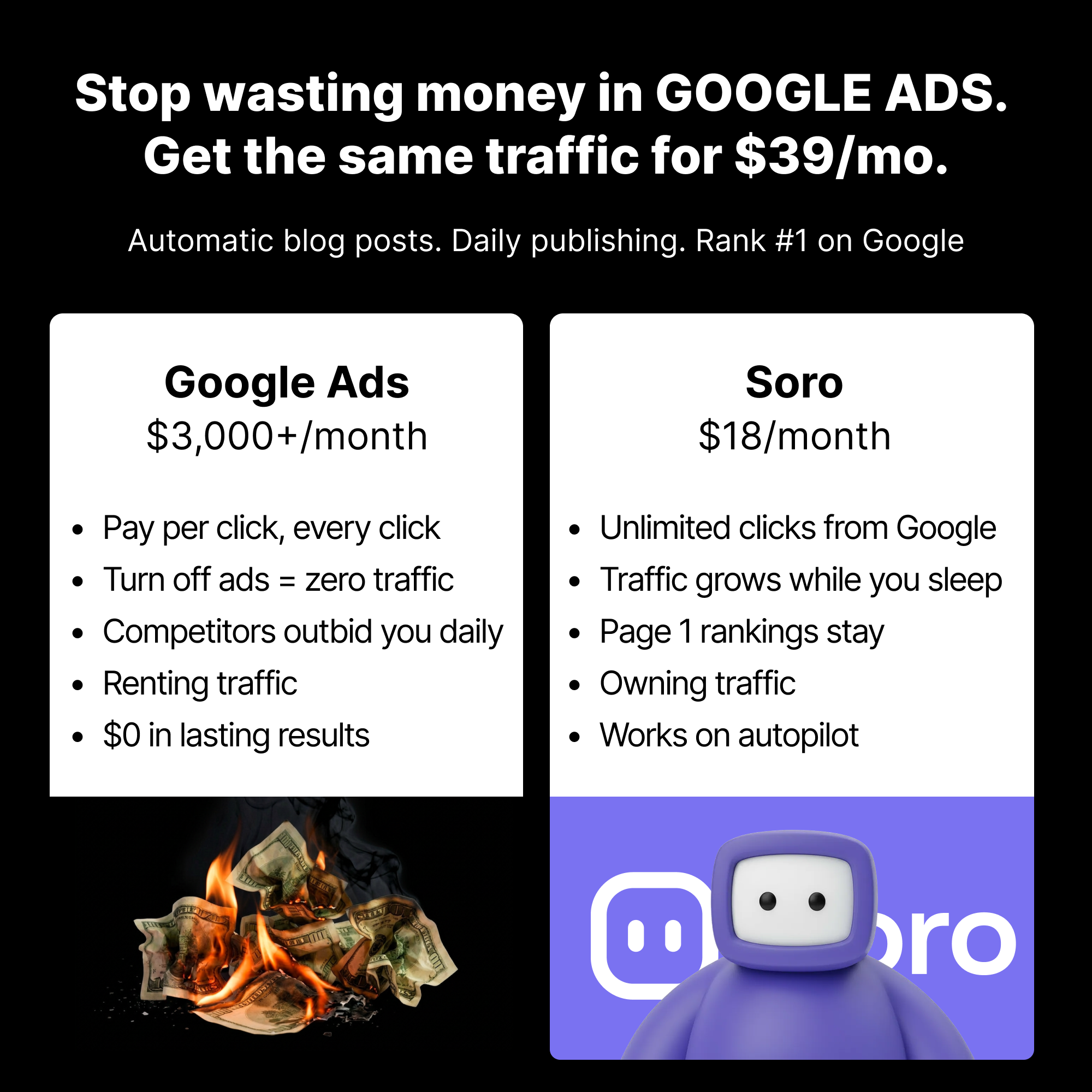 Soro SEO Facebook ad