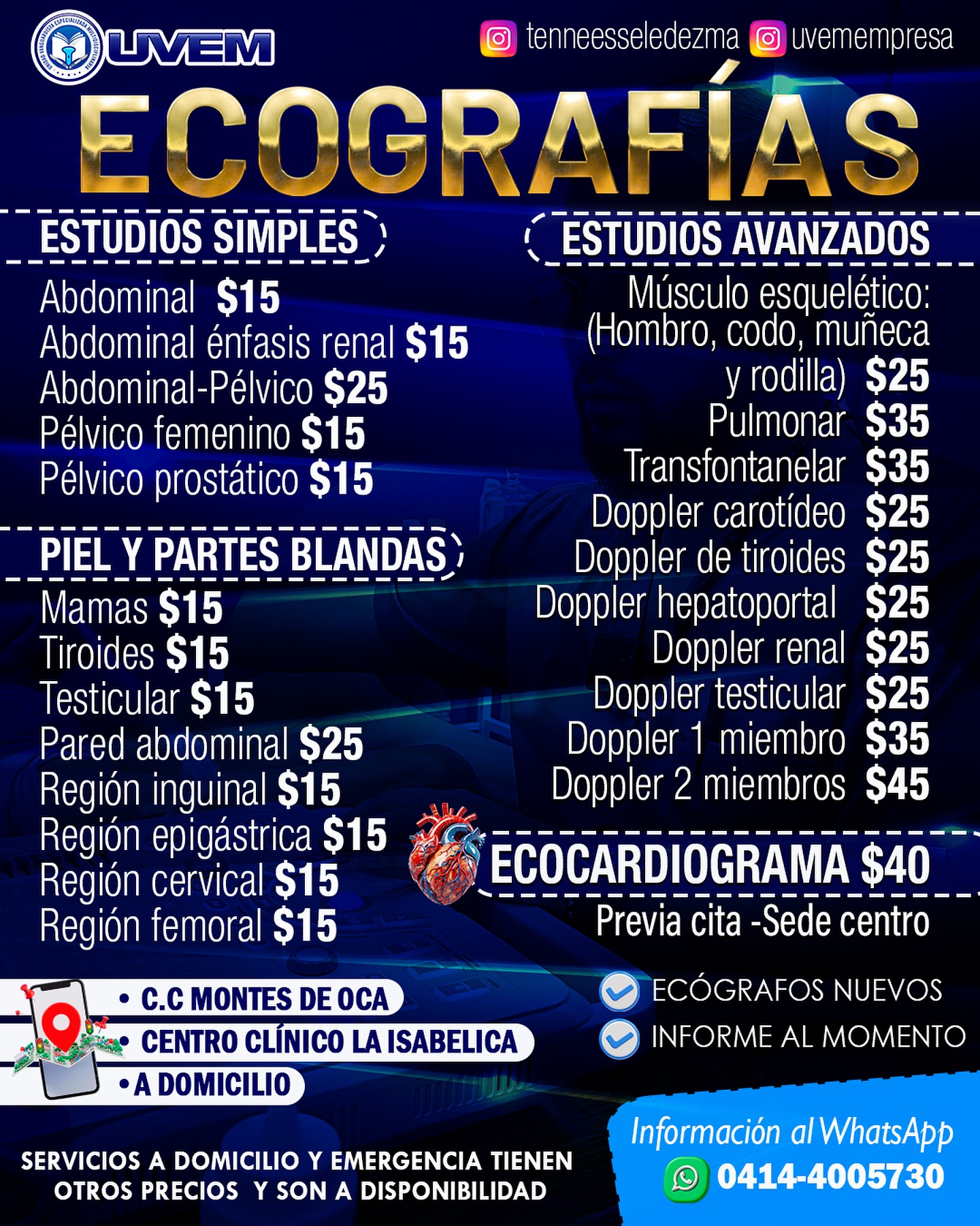 Dr. Tenneesse Ledezma Facebook ad: ¿Necesitas una ecografía?