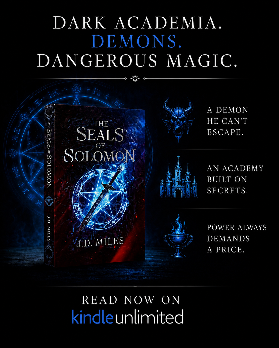 J. D. Miles Author Facebook ad: Welcome to Hell School