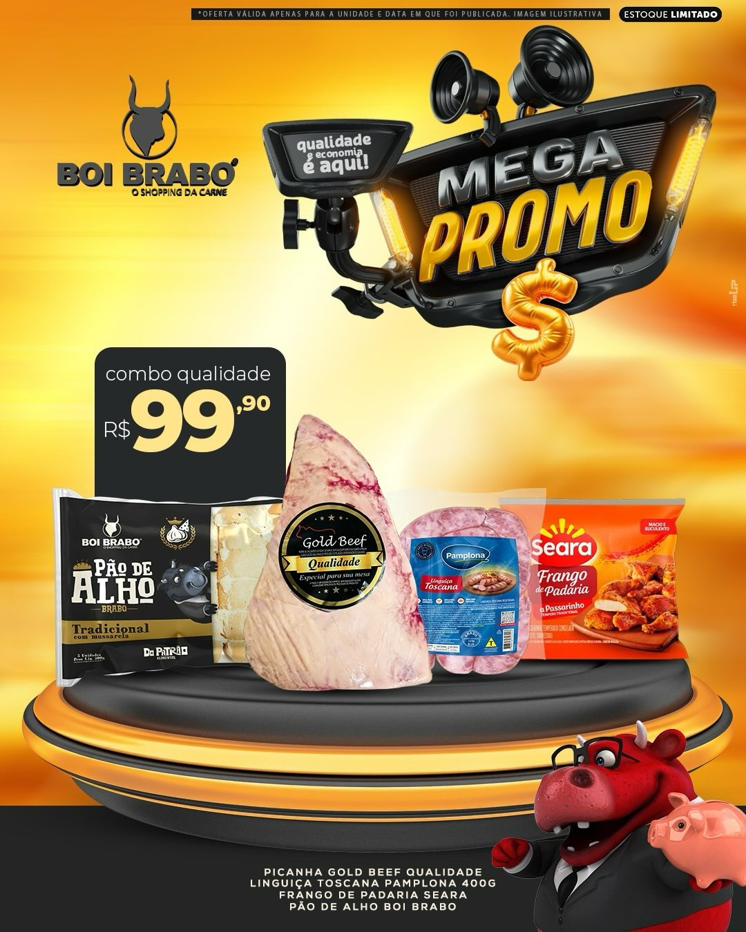 Boi Brabo São josé dos Campos Facebook ad: COMBO PICANHA POR R$99,90!