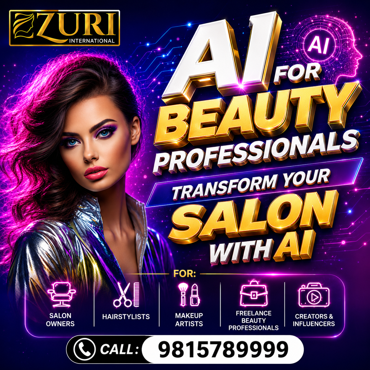 Zuri International Academy for beauty makeup Facebook ad
