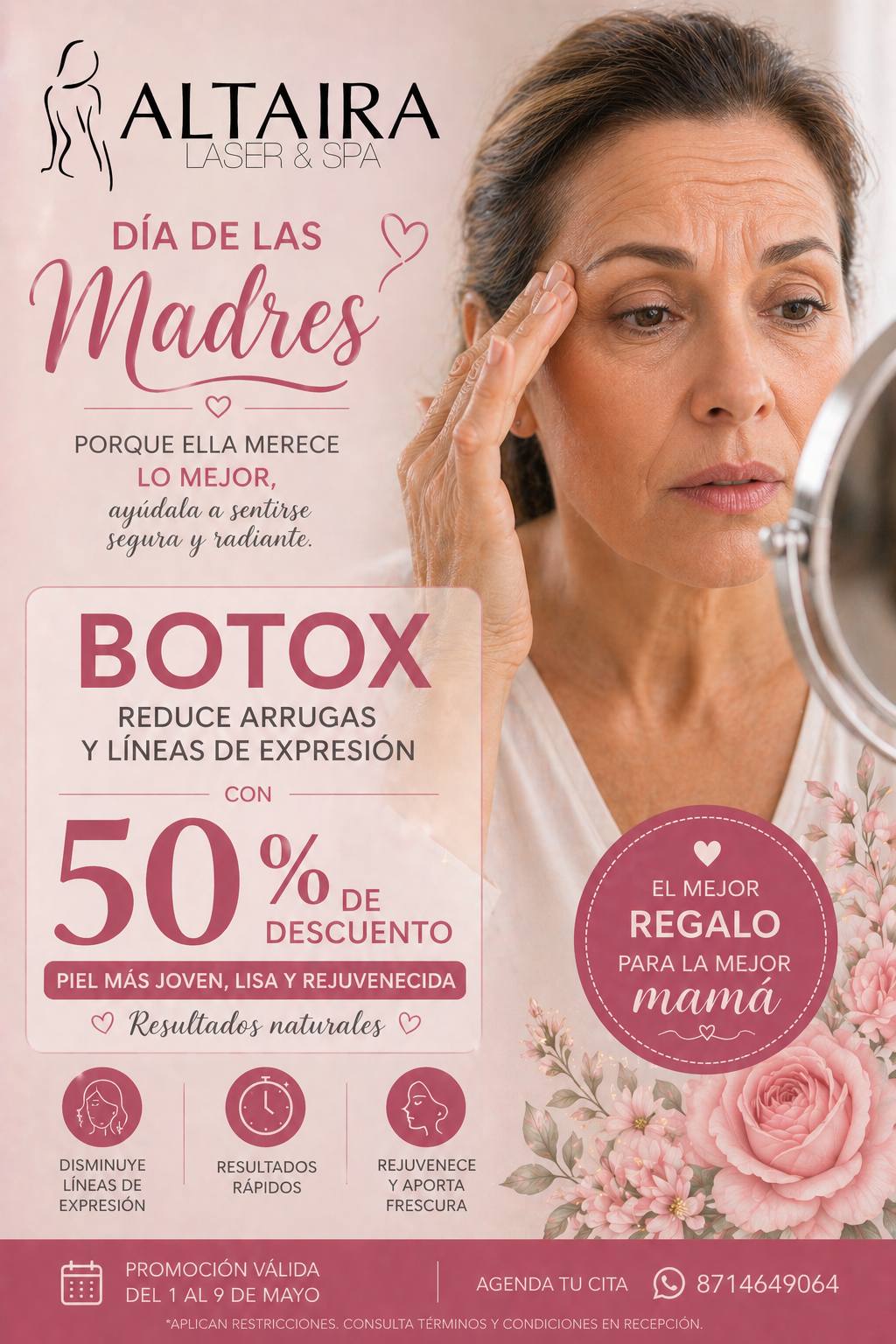 Altaira Laser&Spa Facebook ad: Este Día de las Madres, regálale algo que…