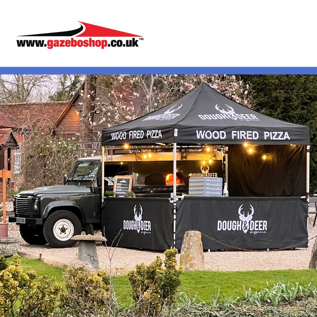 Gazeboshop Facebook ad: Custom printed gazebos are a great way to…