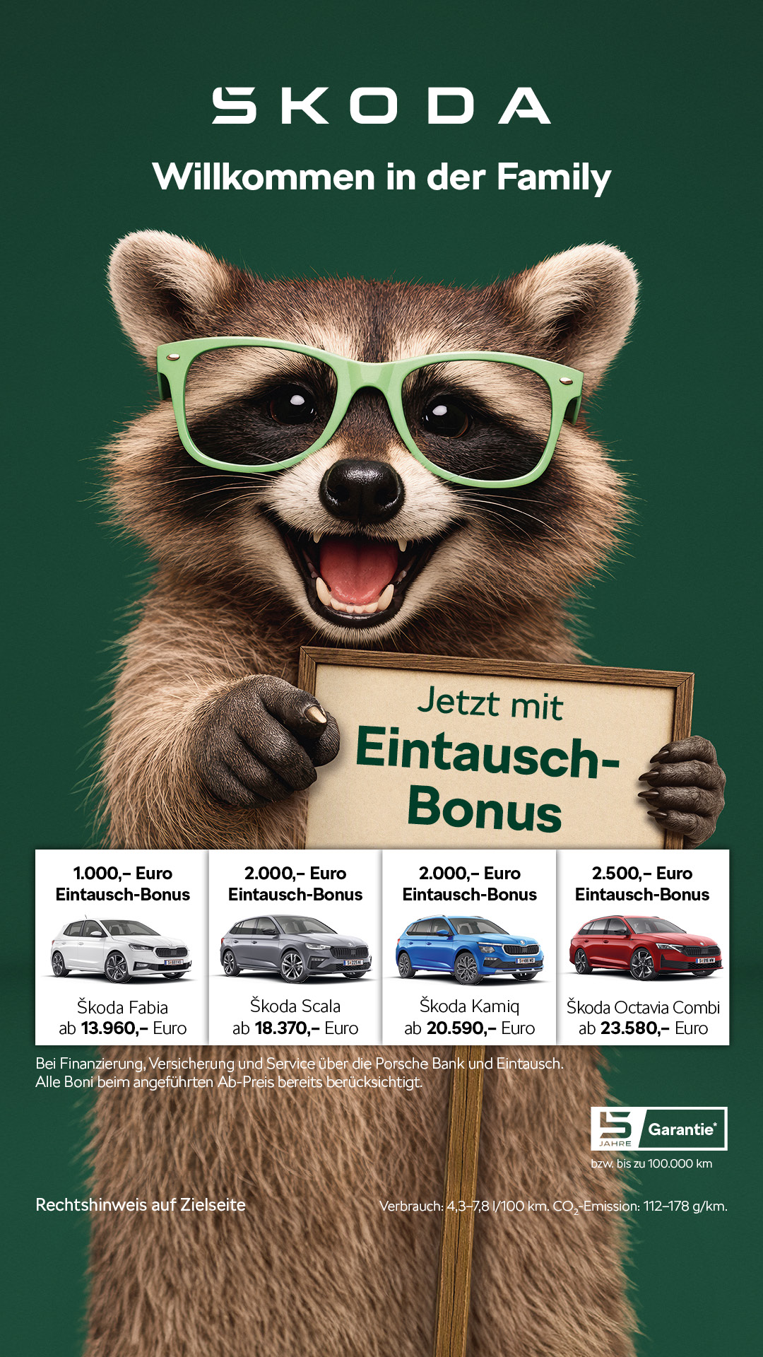 Škoda Facebook ad: Bis zu 2.500,- € Eintausch-Bonus sichern!